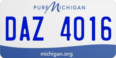 MI license plate DAZ4016