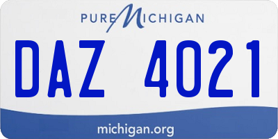 MI license plate DAZ4021