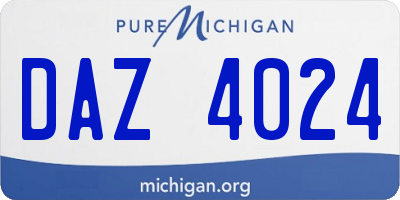 MI license plate DAZ4024