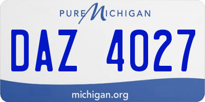 MI license plate DAZ4027