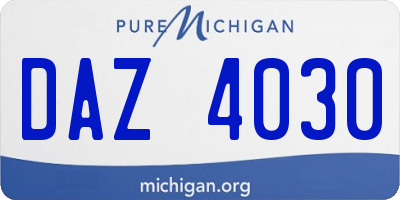 MI license plate DAZ4030