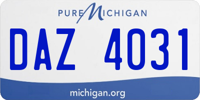 MI license plate DAZ4031