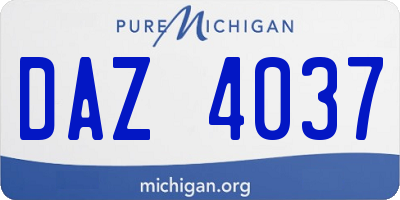 MI license plate DAZ4037