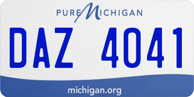 MI license plate DAZ4041