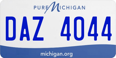 MI license plate DAZ4044