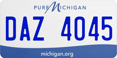 MI license plate DAZ4045
