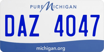 MI license plate DAZ4047