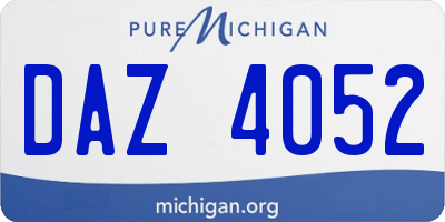 MI license plate DAZ4052