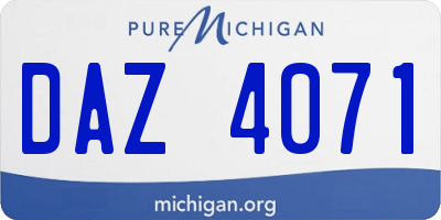 MI license plate DAZ4071