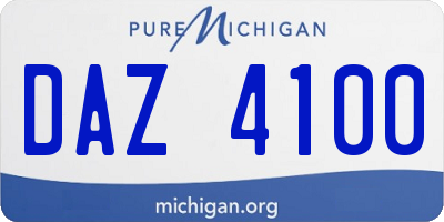 MI license plate DAZ4100