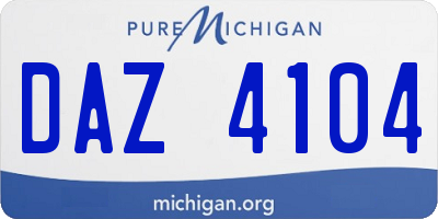 MI license plate DAZ4104