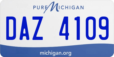 MI license plate DAZ4109