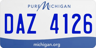 MI license plate DAZ4126