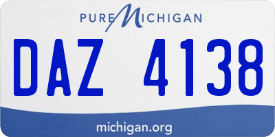 MI license plate DAZ4138