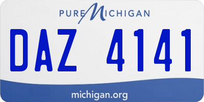 MI license plate DAZ4141