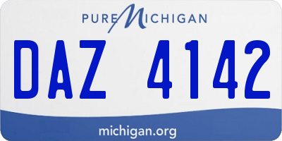 MI license plate DAZ4142