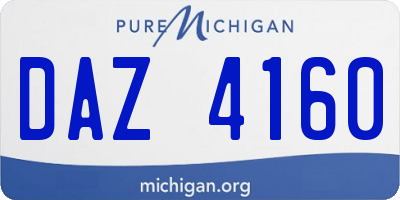 MI license plate DAZ4160