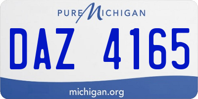 MI license plate DAZ4165