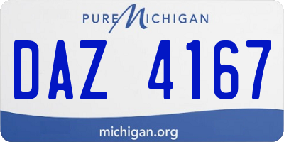 MI license plate DAZ4167