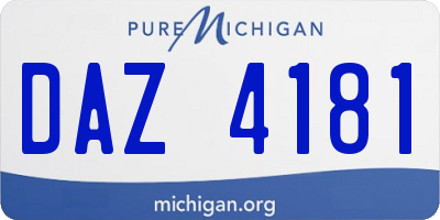 MI license plate DAZ4181