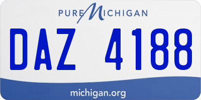 MI license plate DAZ4188
