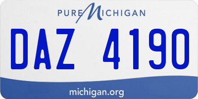 MI license plate DAZ4190