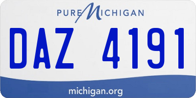 MI license plate DAZ4191