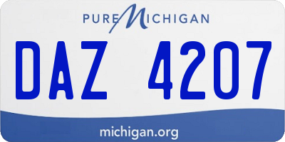 MI license plate DAZ4207