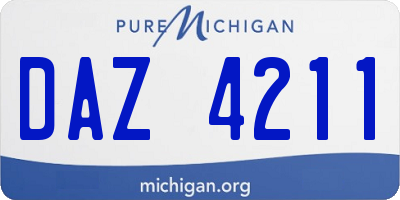 MI license plate DAZ4211