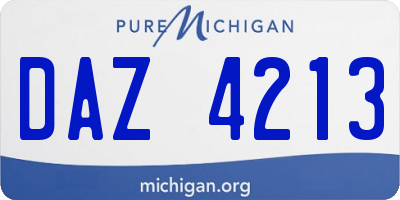 MI license plate DAZ4213