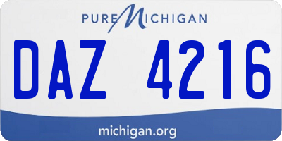 MI license plate DAZ4216