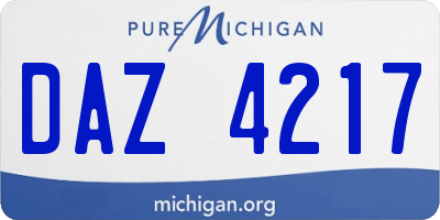 MI license plate DAZ4217