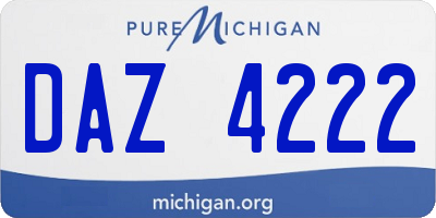 MI license plate DAZ4222