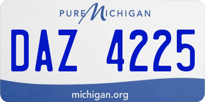 MI license plate DAZ4225