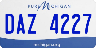 MI license plate DAZ4227