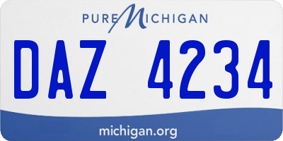 MI license plate DAZ4234