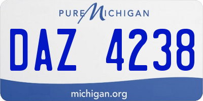 MI license plate DAZ4238