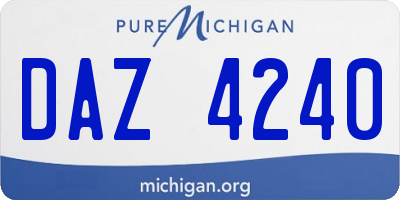 MI license plate DAZ4240