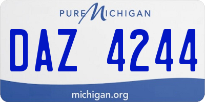 MI license plate DAZ4244