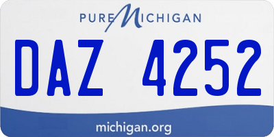 MI license plate DAZ4252