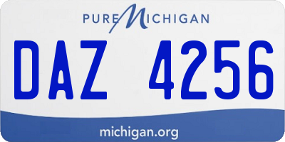 MI license plate DAZ4256