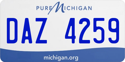 MI license plate DAZ4259