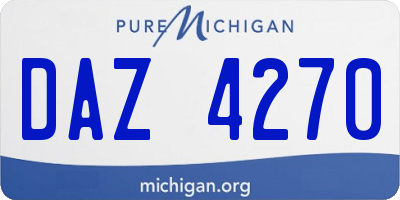 MI license plate DAZ4270