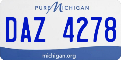 MI license plate DAZ4278