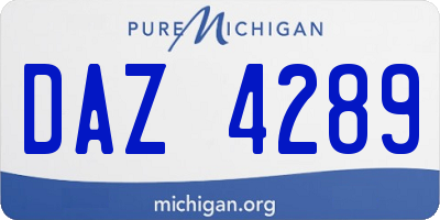 MI license plate DAZ4289