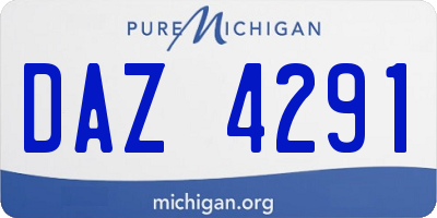 MI license plate DAZ4291