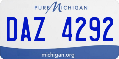 MI license plate DAZ4292