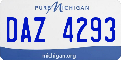 MI license plate DAZ4293