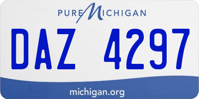 MI license plate DAZ4297