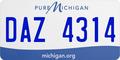 MI license plate DAZ4314